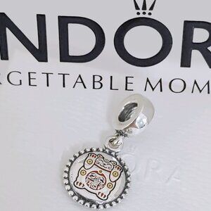 Pandora China Japanese Maneki Neko Cat Good tune Dangle Charm Bead S925 Silver
